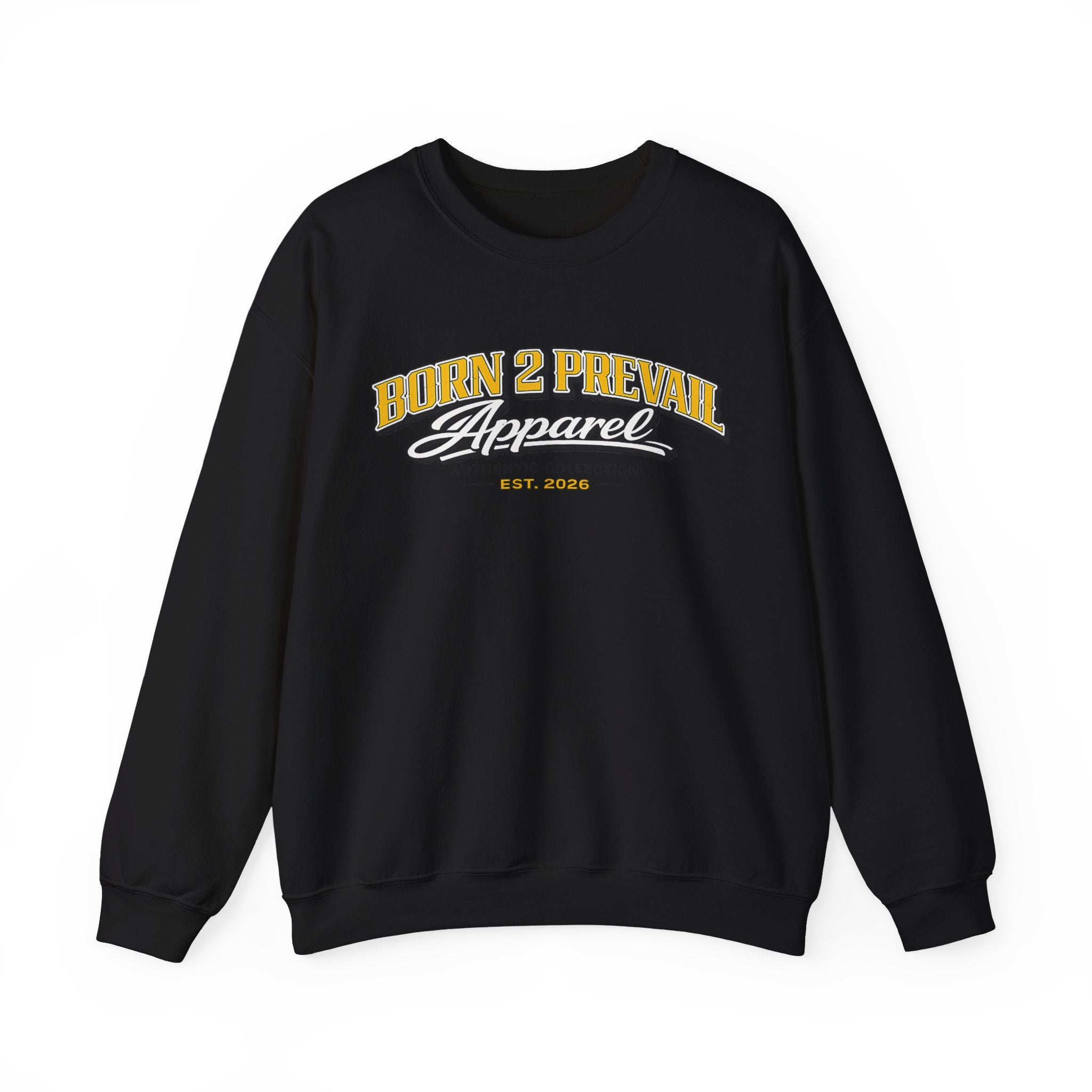 Born 2 Prevail Apparel Crewneck Sweatshirt – Vintage Athletic Logo Pullover