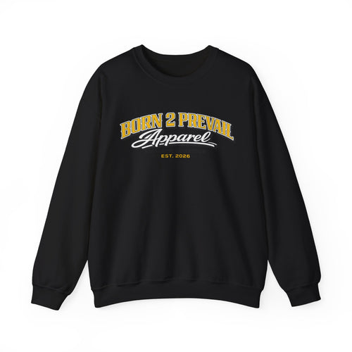 Born 2 Prevail Apparel Crewneck Sweatshirt – Vintage Athletic Logo Pullover