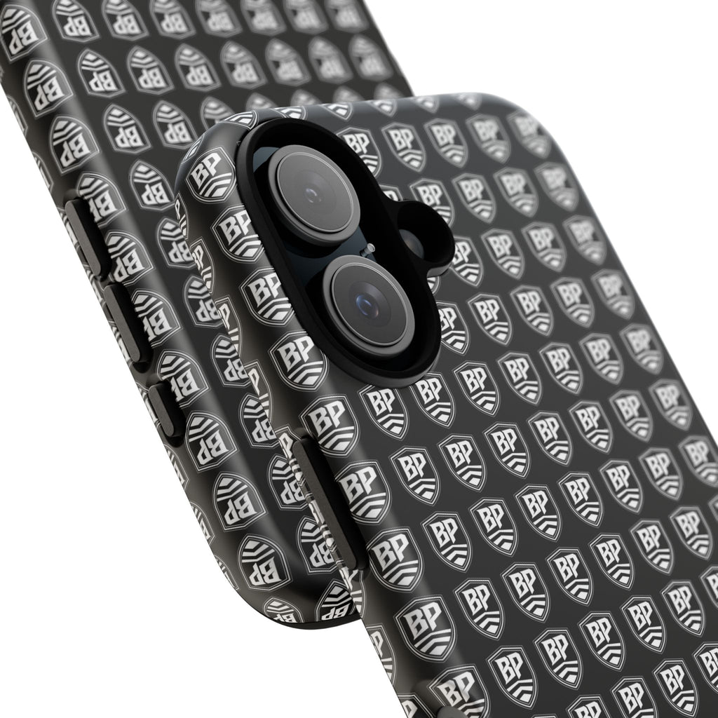 Phone Case — Black Shield Pattern Tough Protective Case