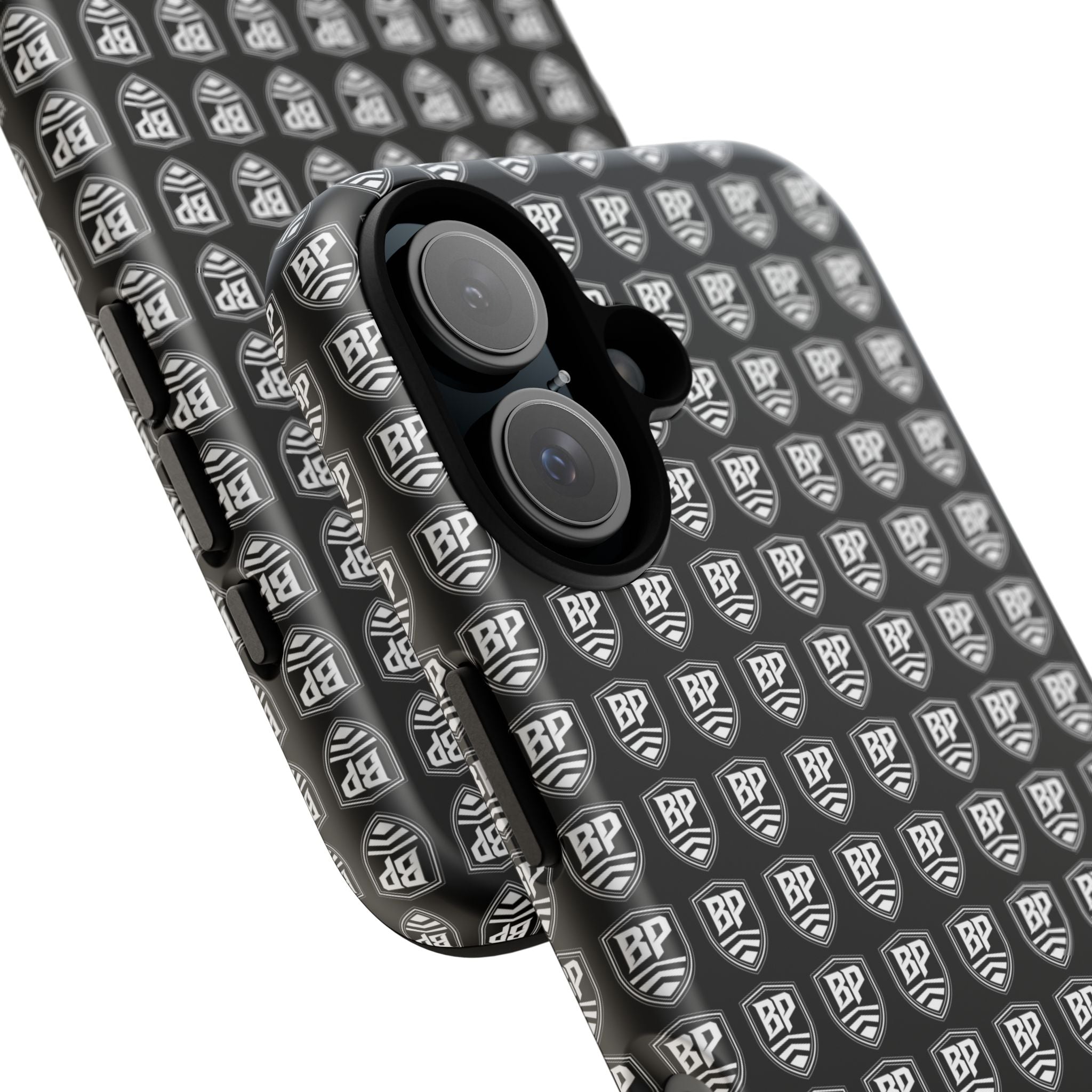Phone Case — Black Shield Pattern Tough Protective Case