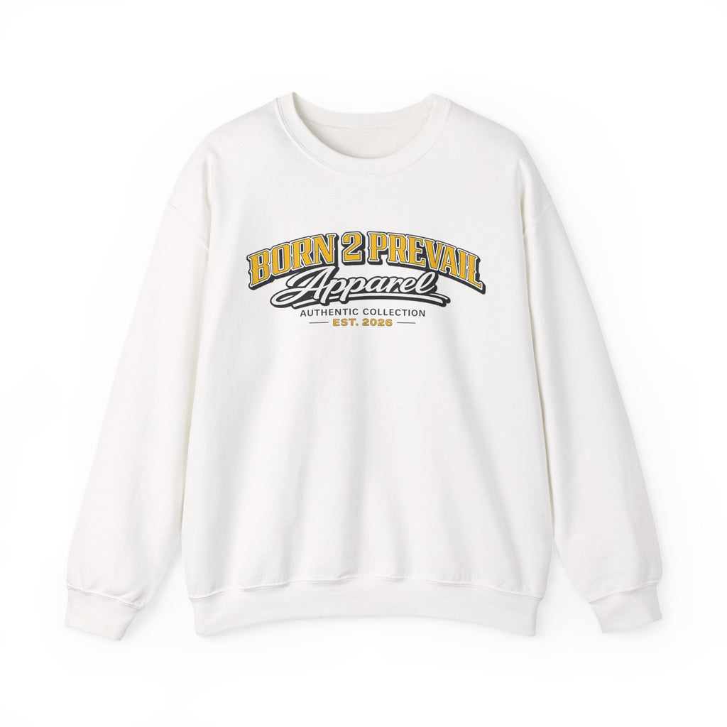 Born 2 Prevail Apparel Crewneck Sweatshirt – Vintage Athletic Logo Pullover