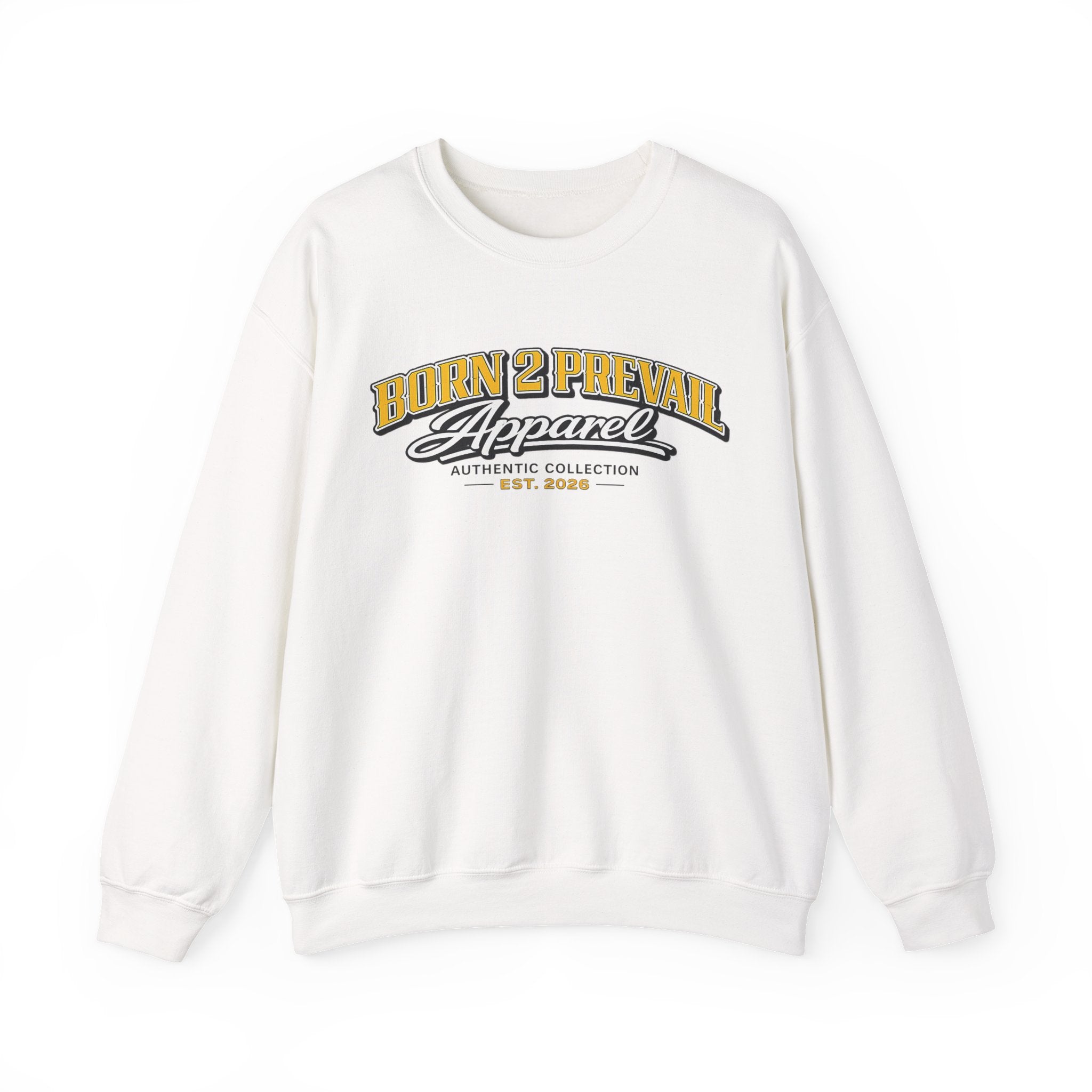 Born 2 Prevail Apparel Crewneck Sweatshirt – Vintage Athletic Logo Pullover