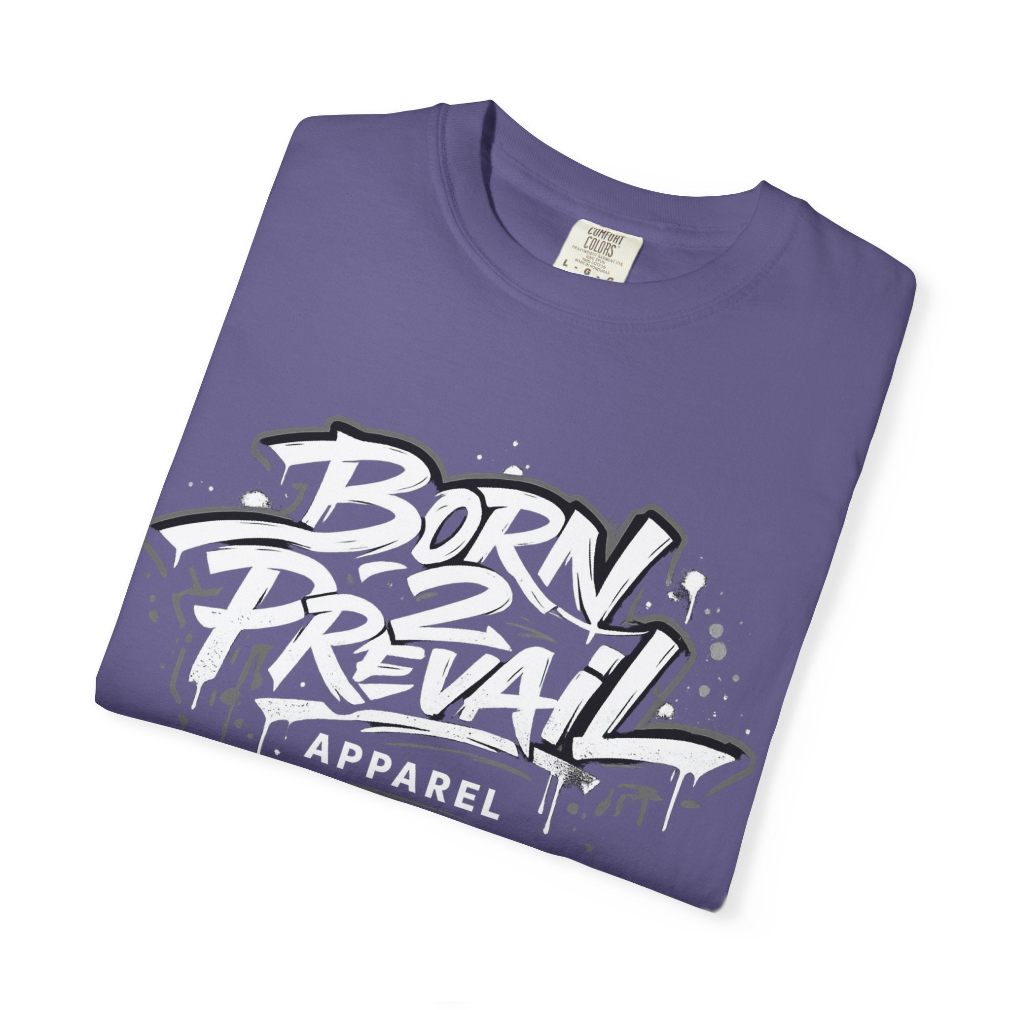 Born 2 Prevail Apparel T-Shirt — Vintage Garment-Dyed Streetwear Tee