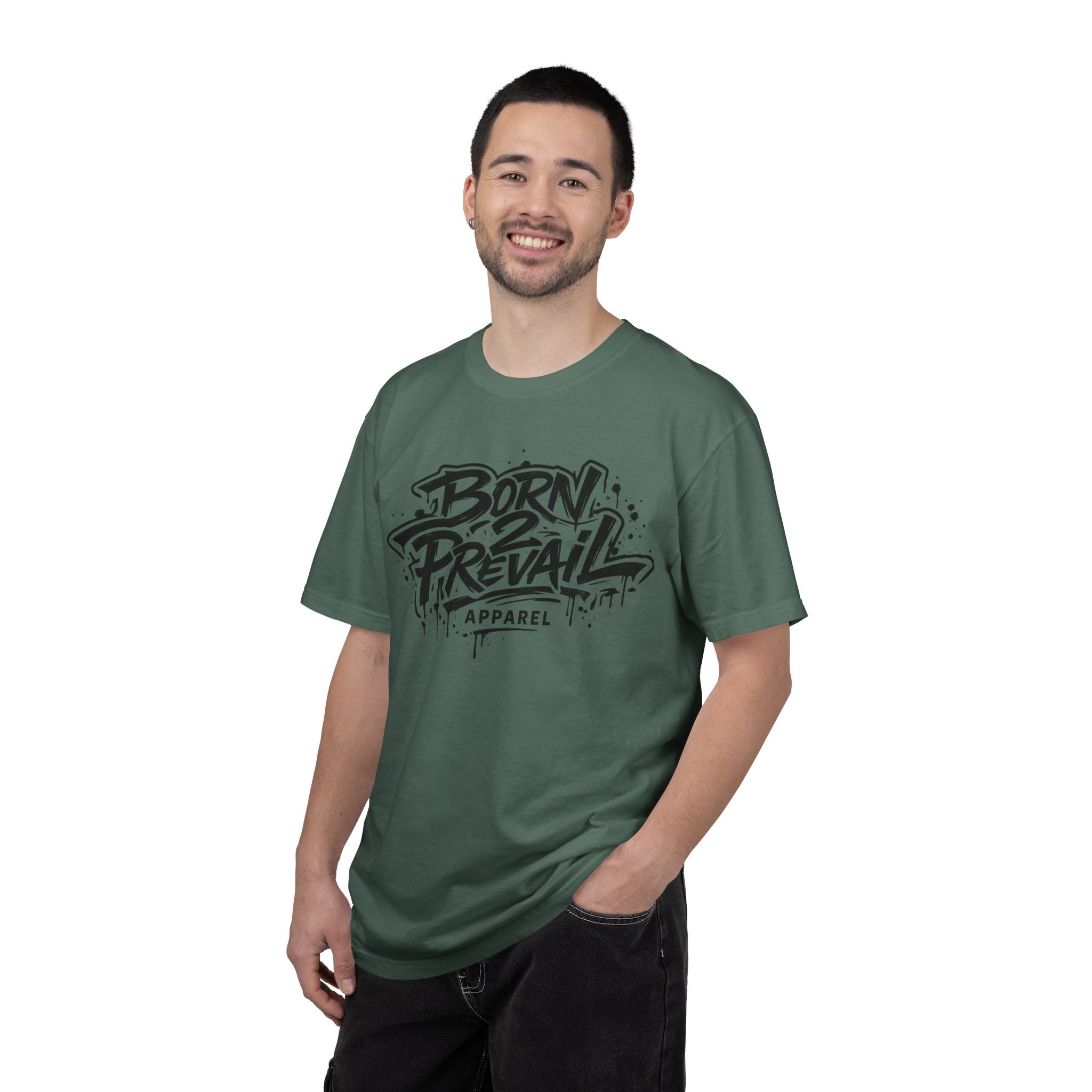 Born to Prevail Graphic Tee — Streetwear Motivational White T‑Shirt