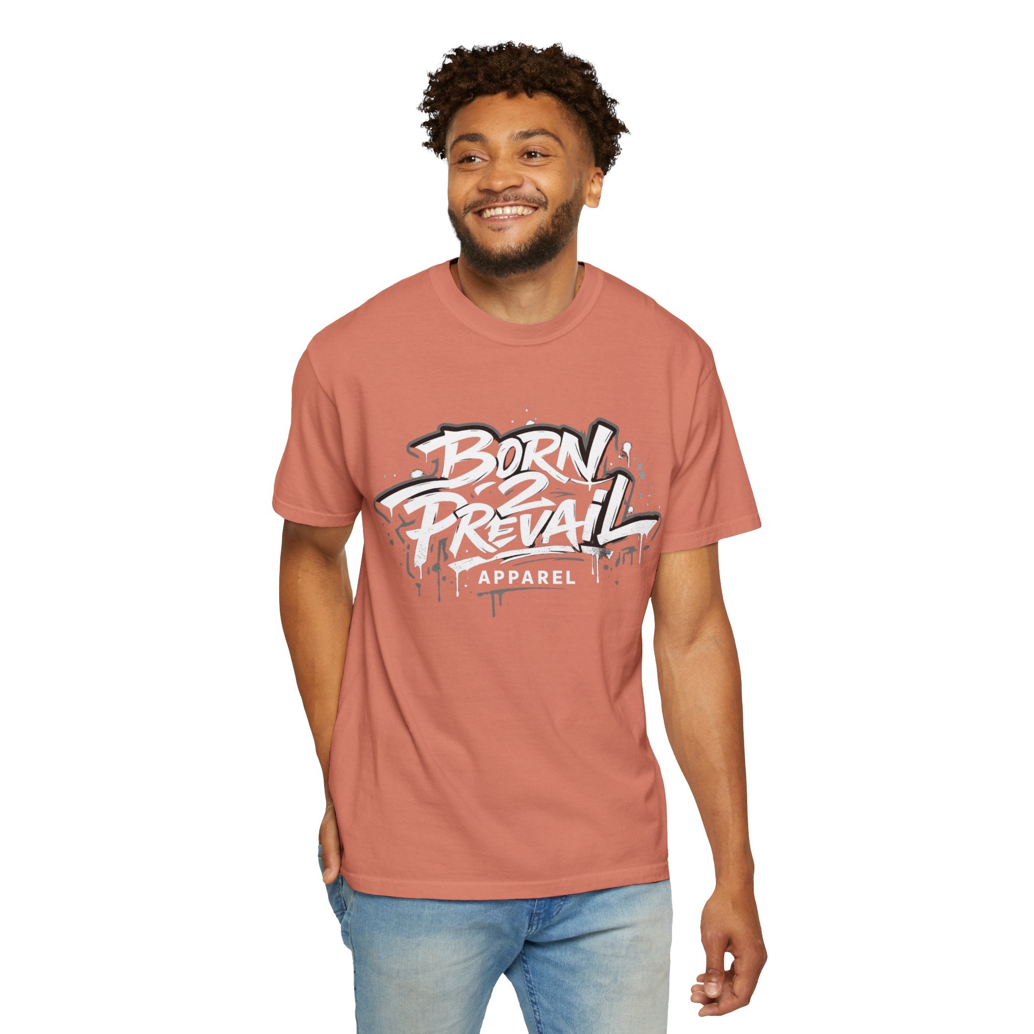 Born 2 Prevail Apparel T-Shirt — Vintage Garment-Dyed Streetwear Tee
