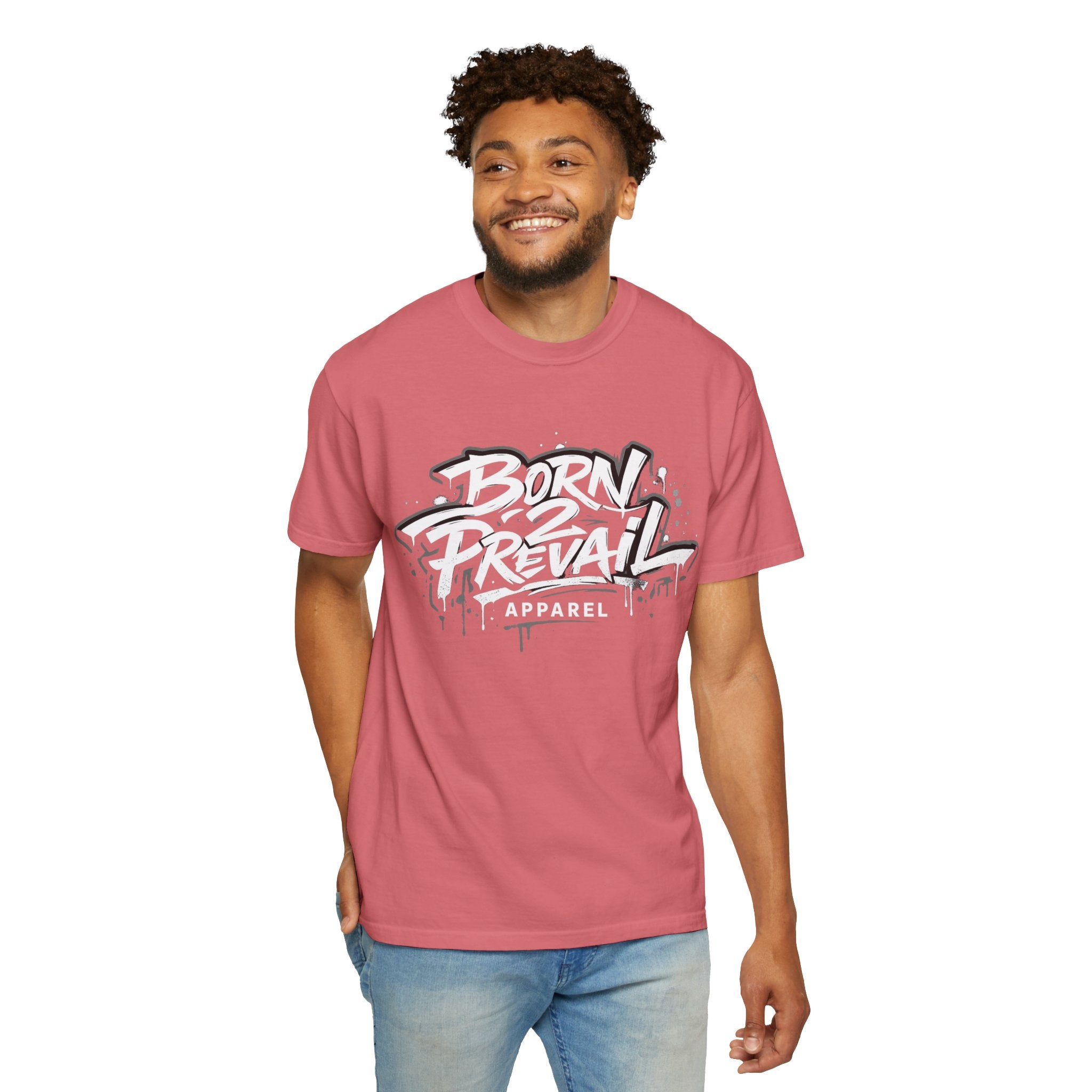 Born 2 Prevail Apparel T-Shirt — Vintage Garment-Dyed Streetwear Tee