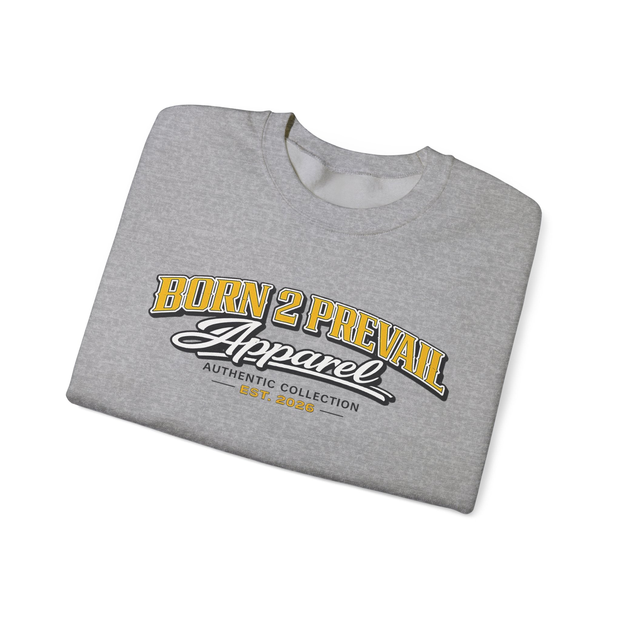 Born 2 Prevail Apparel Crewneck Sweatshirt – Vintage Athletic Logo Pullover