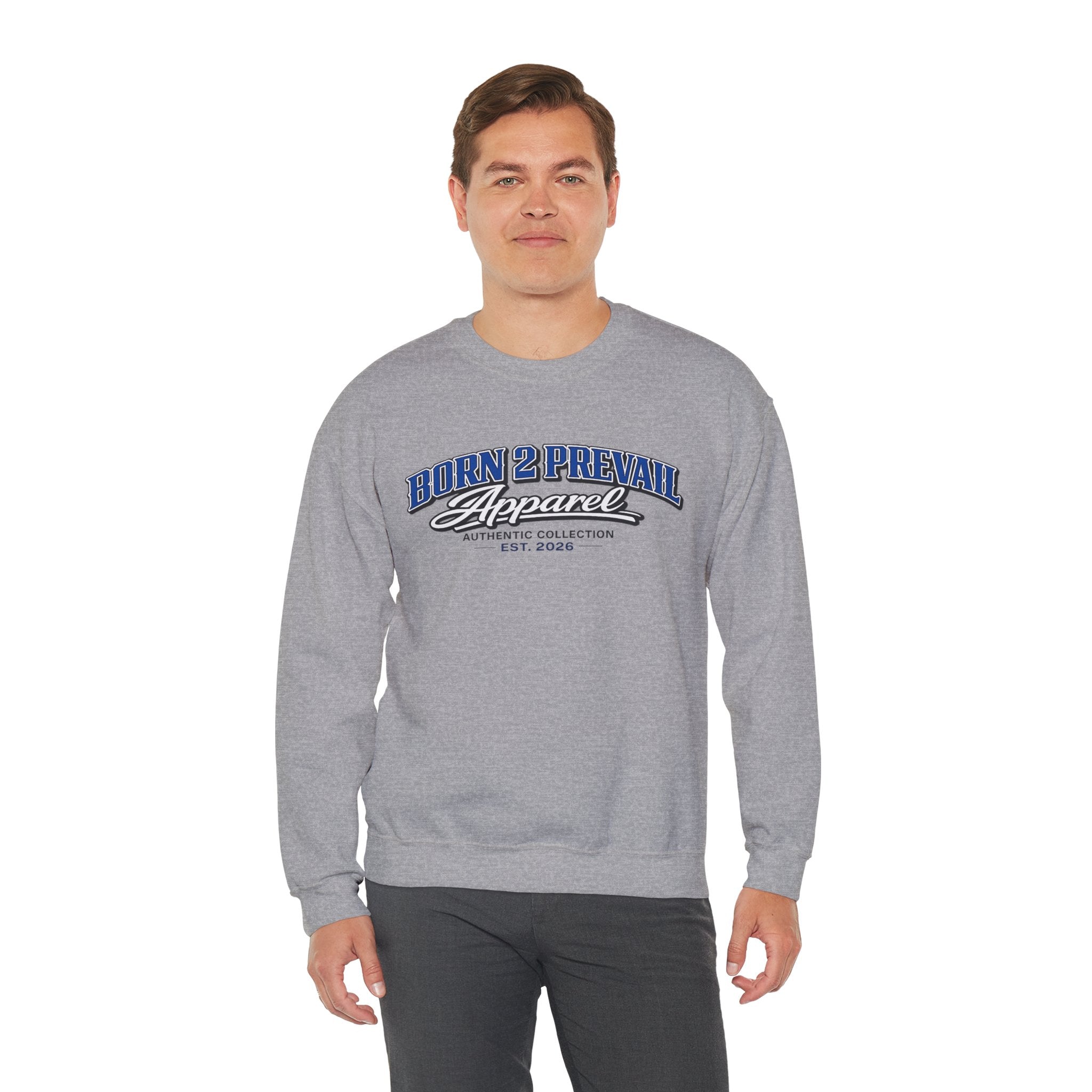 Born 2 Prevail Apparel Crewneck Sweatshirt — Vintage Athletic Graphic