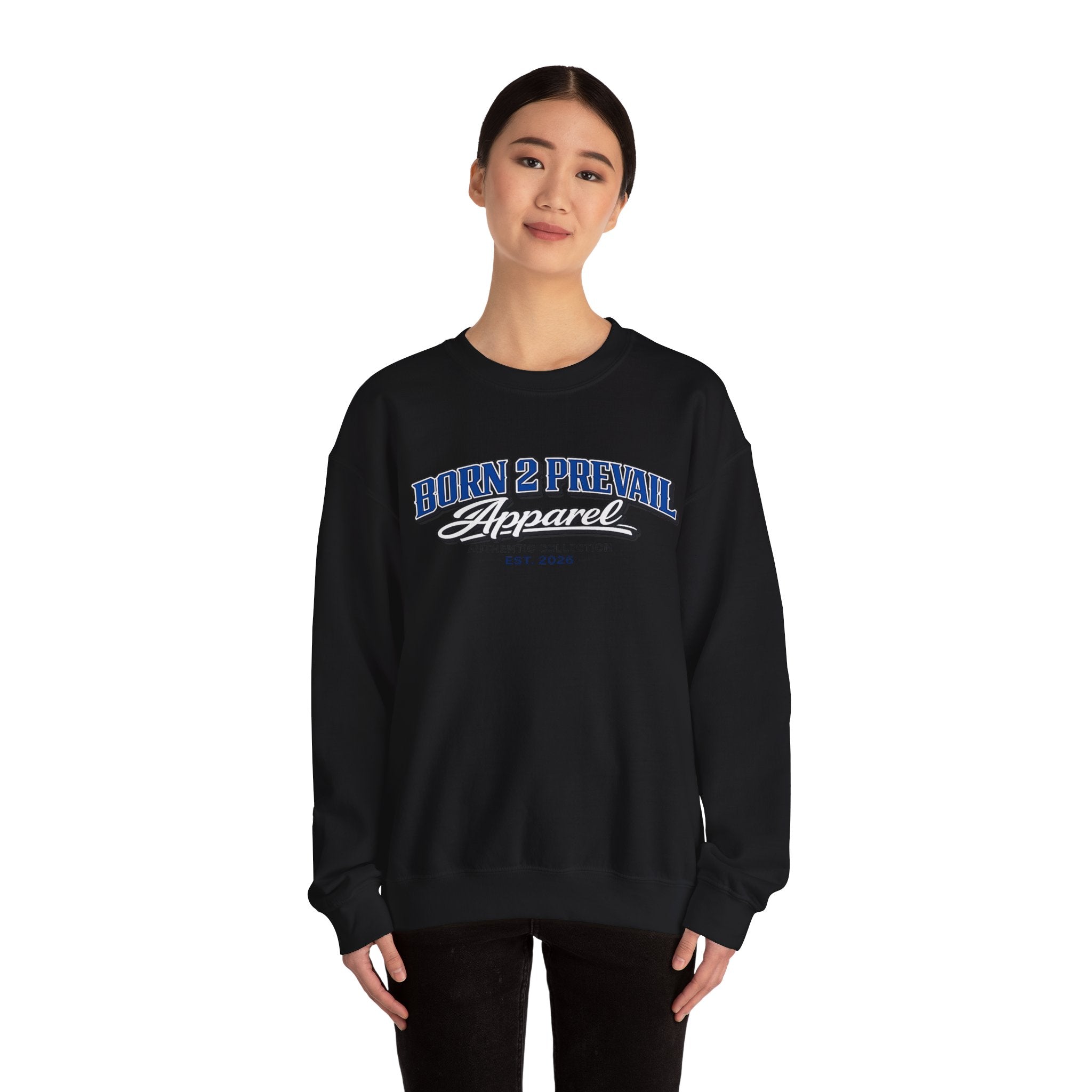 Born 2 Prevail Apparel Crewneck Sweatshirt — Vintage Athletic Graphic