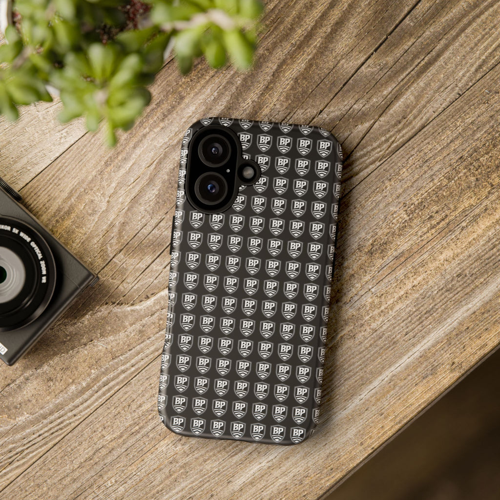 Phone Case — Black Shield Pattern Tough Protective Case