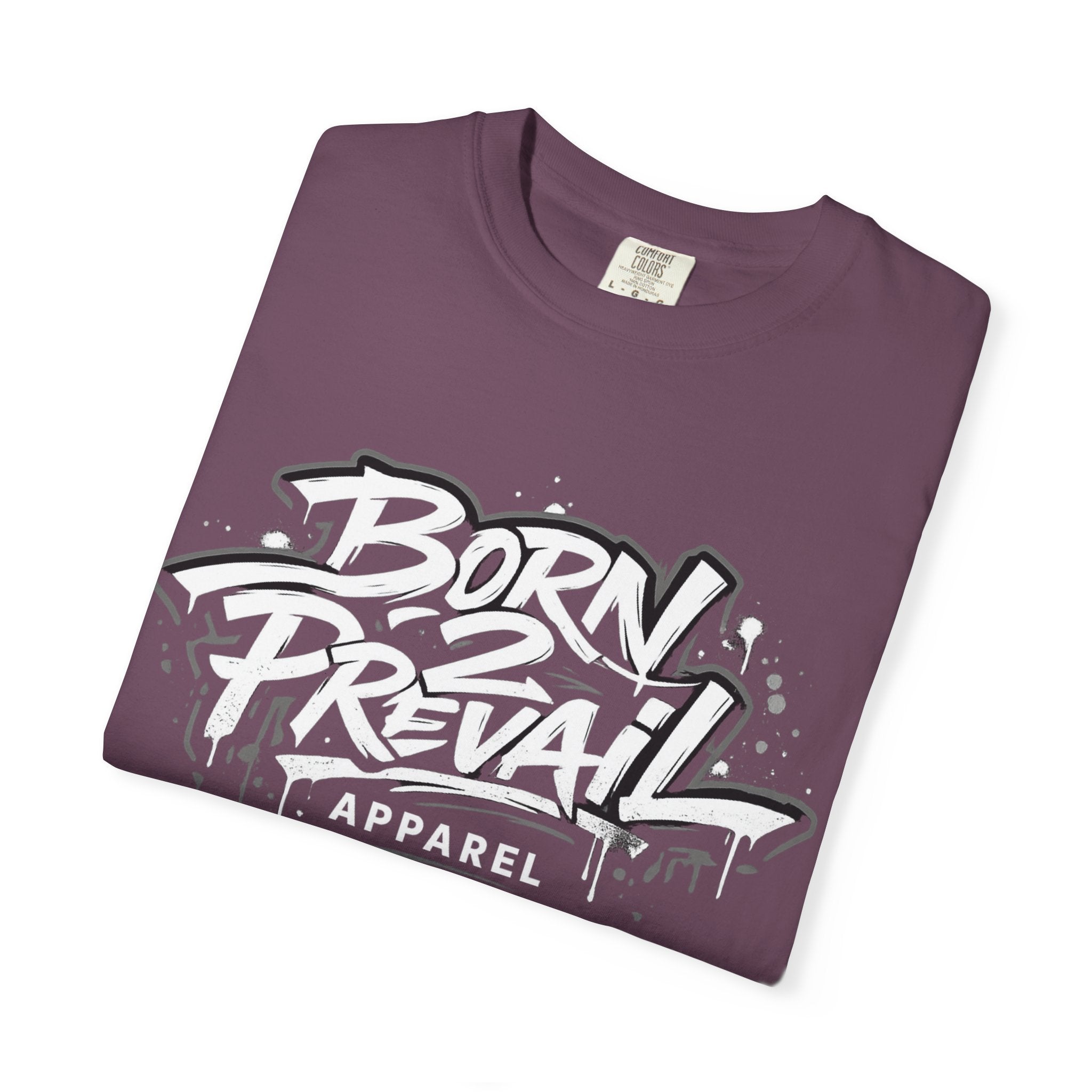 Born 2 Prevail Apparel T-Shirt — Vintage Garment-Dyed Streetwear Tee