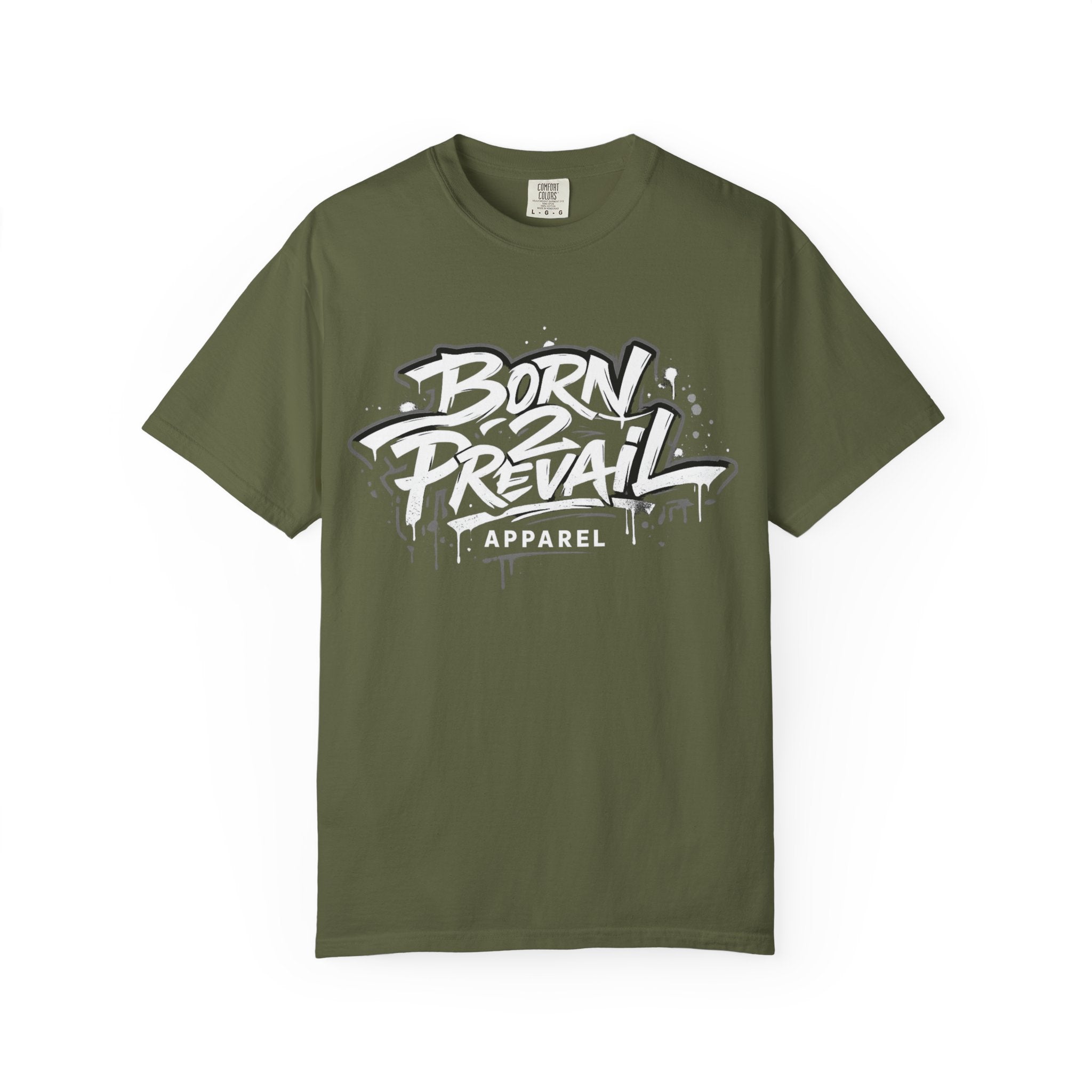 Born 2 Prevail Apparel T-Shirt — Vintage Garment-Dyed Streetwear Tee