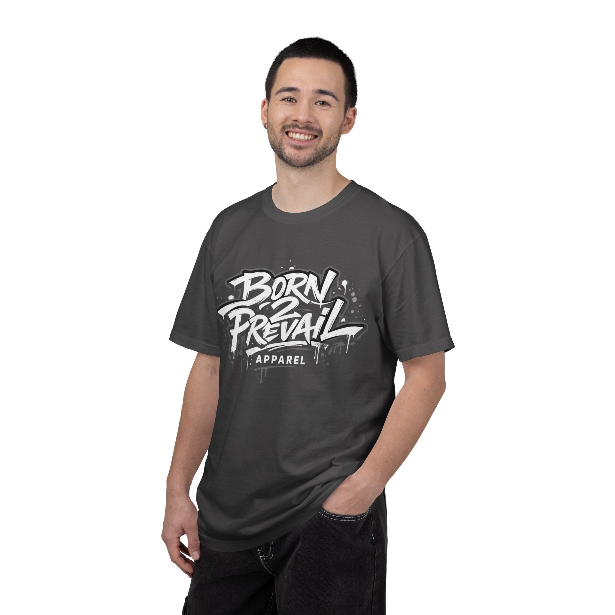Born 2 Prevail Apparel T-Shirt — Vintage Garment-Dyed Streetwear Tee