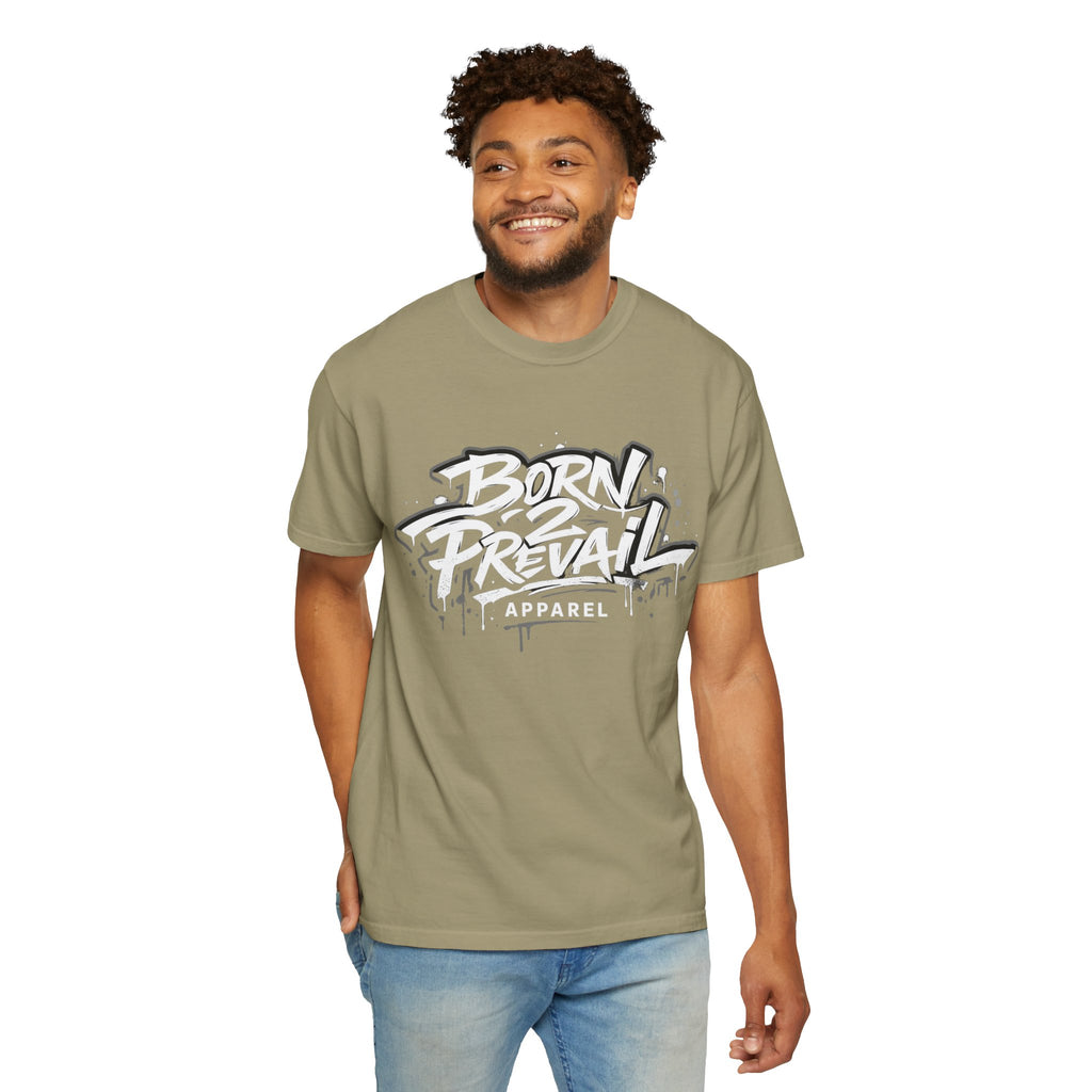 Born 2 Prevail Apparel T-Shirt — Vintage Garment-Dyed Streetwear Tee