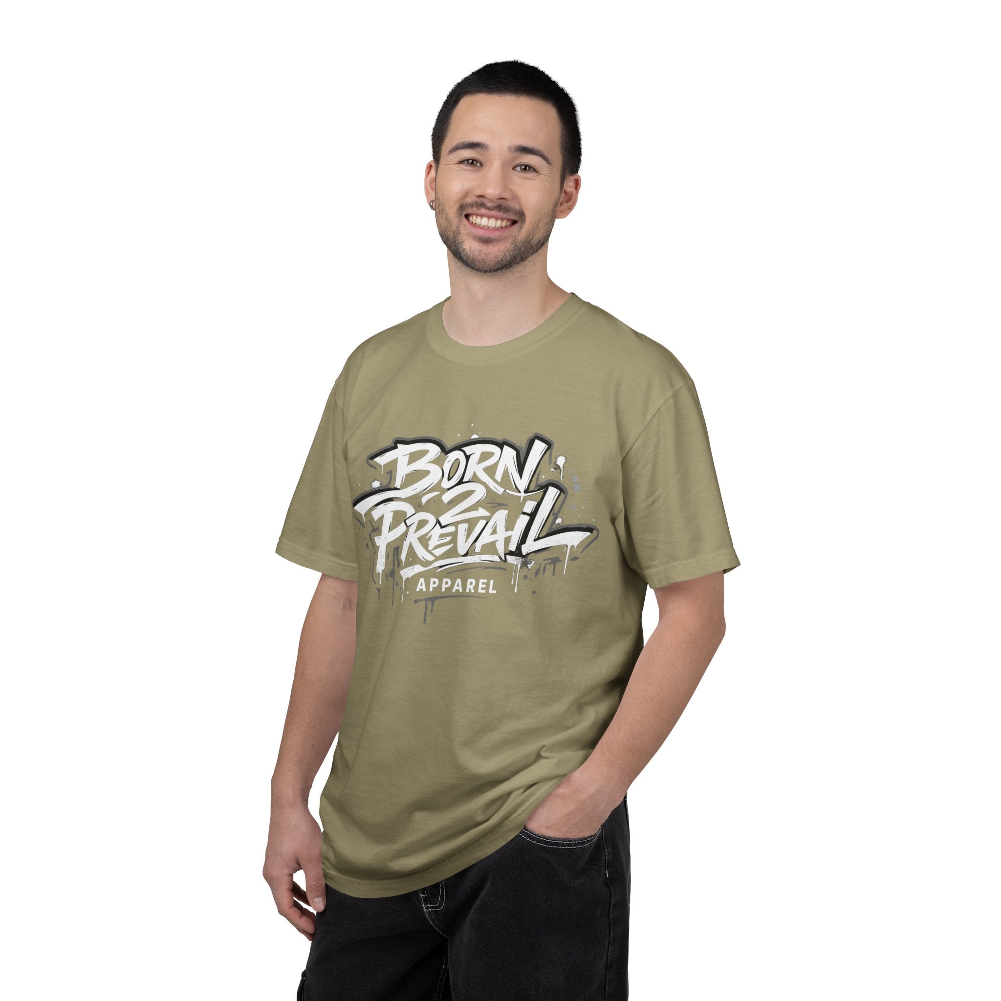Born 2 Prevail Apparel T-Shirt — Vintage Garment-Dyed Streetwear Tee