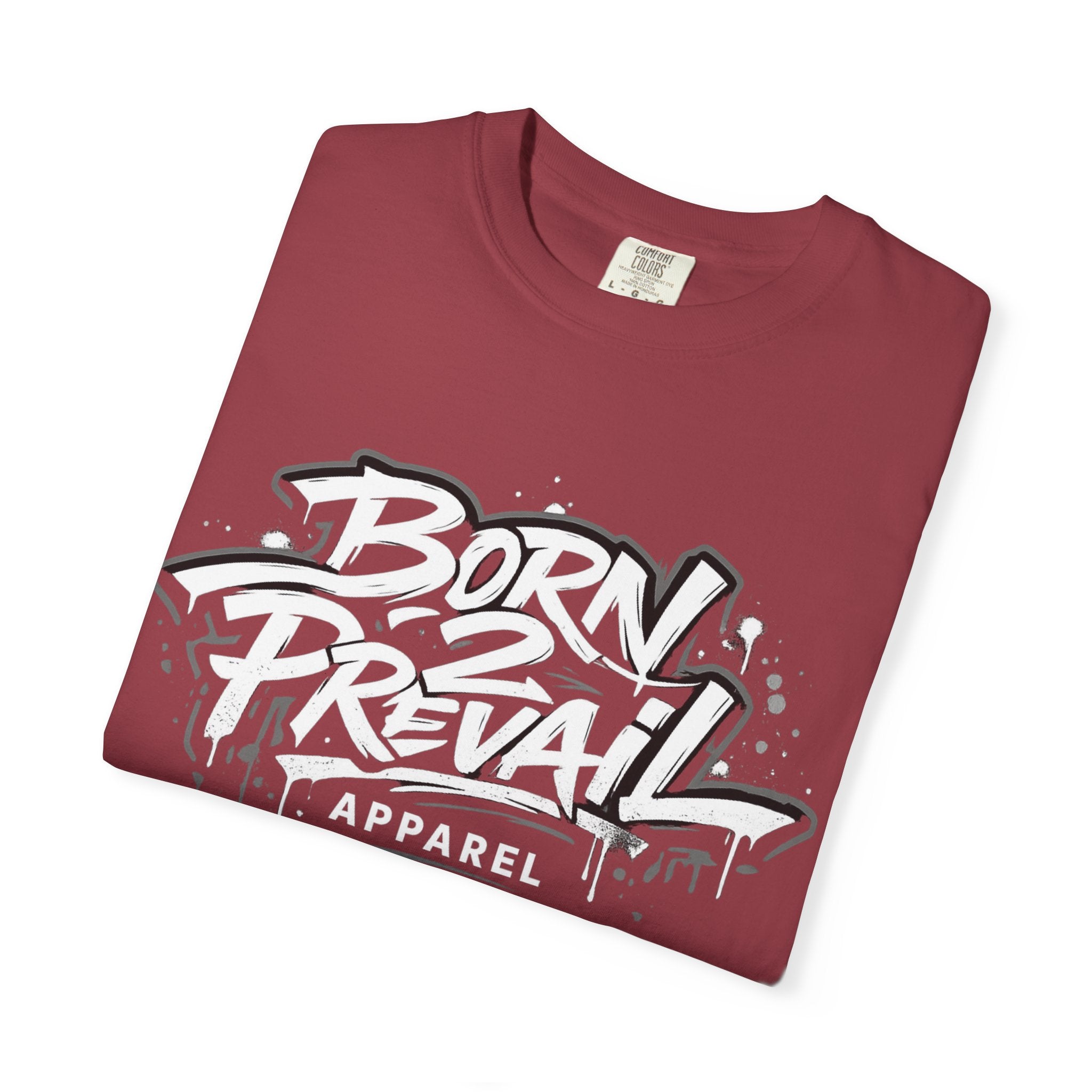 Born 2 Prevail Apparel T-Shirt — Vintage Garment-Dyed Streetwear Tee