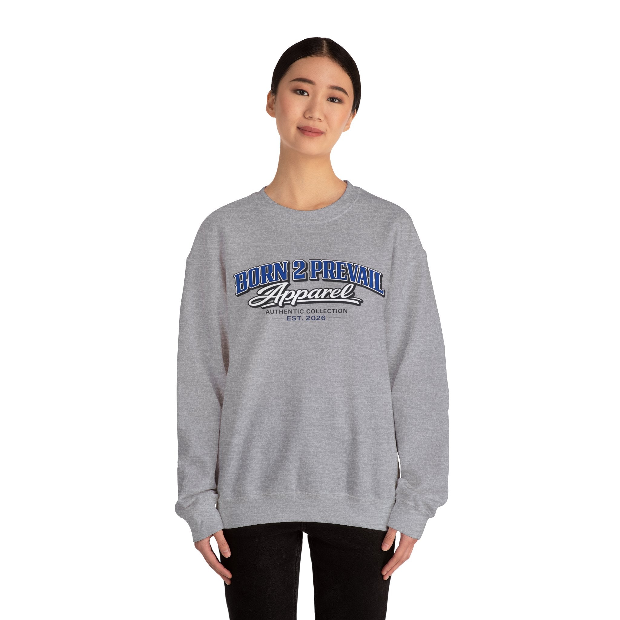 Born 2 Prevail Apparel Crewneck Sweatshirt — Vintage Athletic Graphic