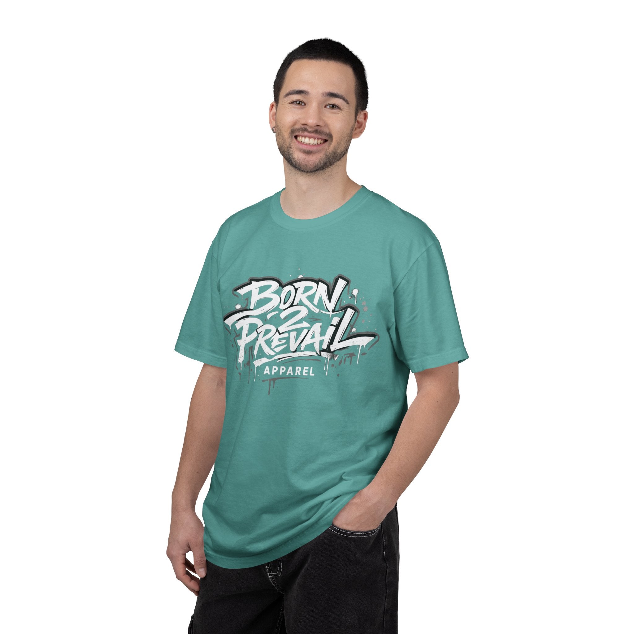 Born 2 Prevail Apparel T-Shirt — Vintage Garment-Dyed Streetwear Tee