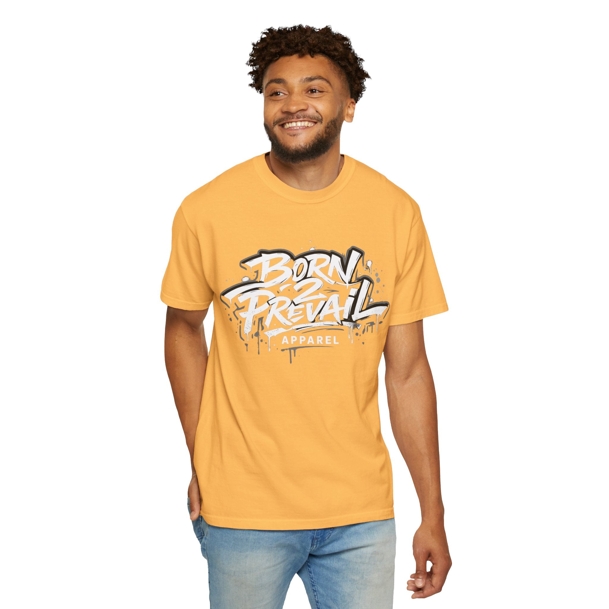 Born 2 Prevail Apparel T-Shirt — Vintage Garment-Dyed Streetwear Tee