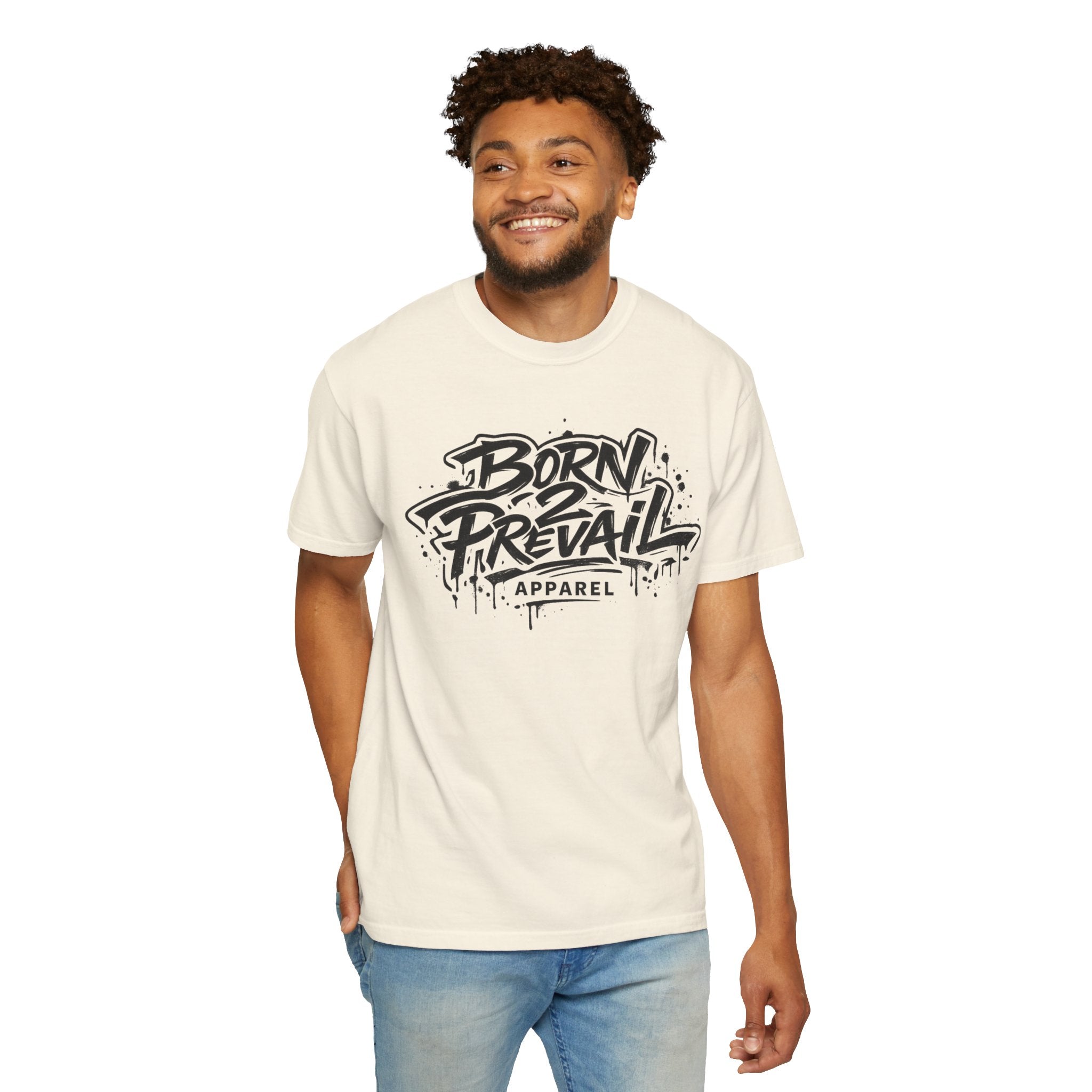 Born to Prevail Graphic Tee — Streetwear Motivational White T‑Shirt
