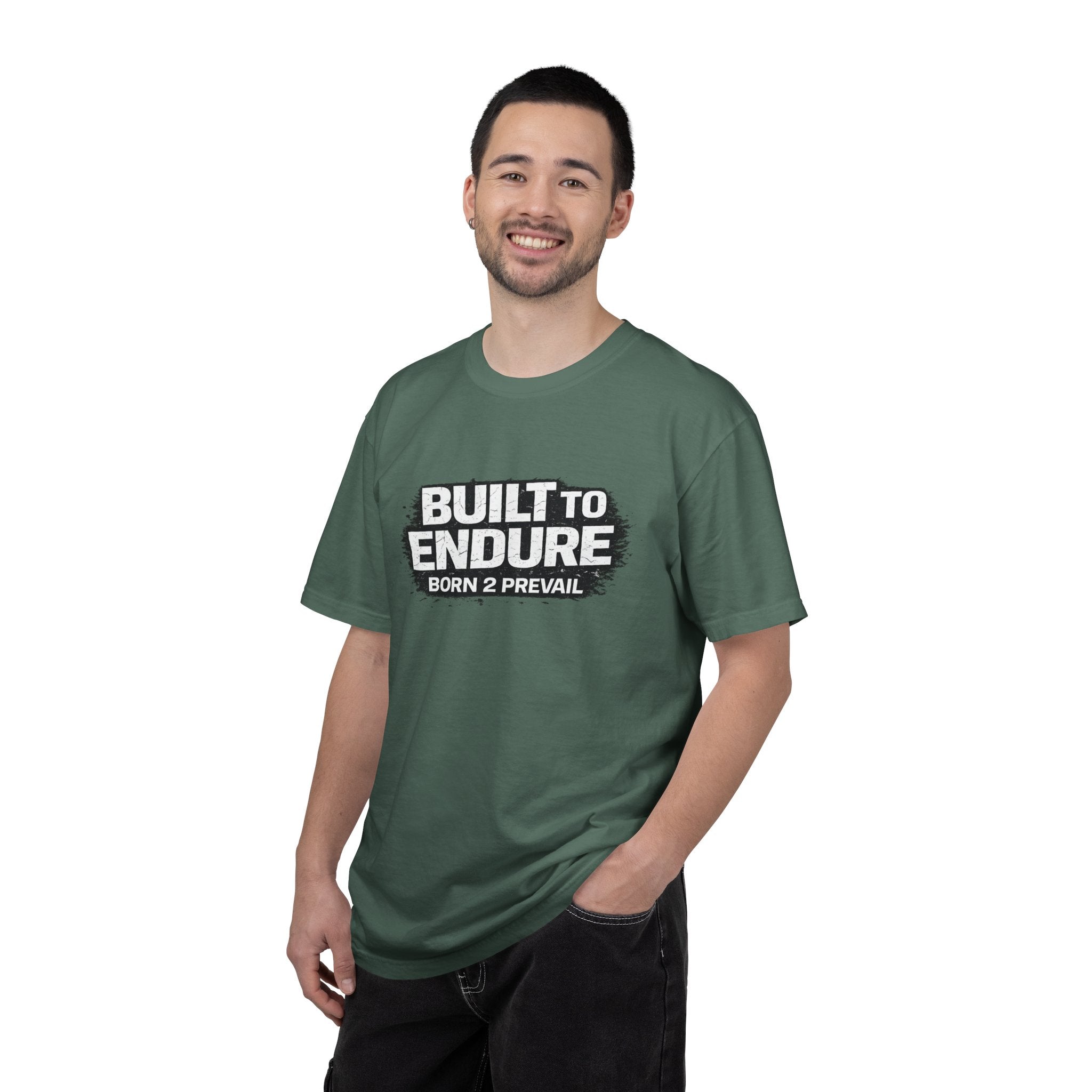 Built to Endure T-Shirt — "Born 2 Prevail" Motivational Graphic Tee