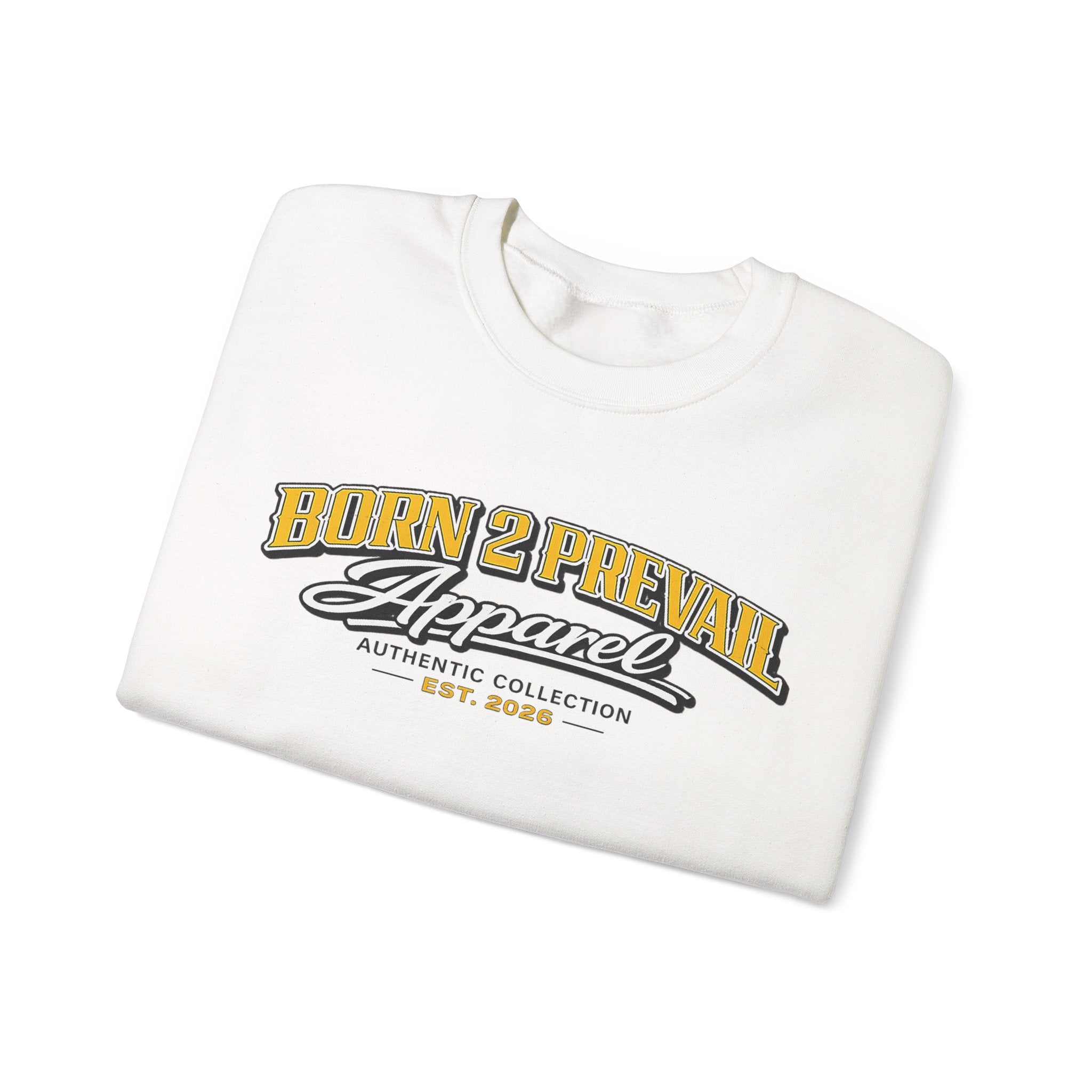 Born 2 Prevail Apparel Crewneck Sweatshirt – Vintage Athletic Logo Pullover