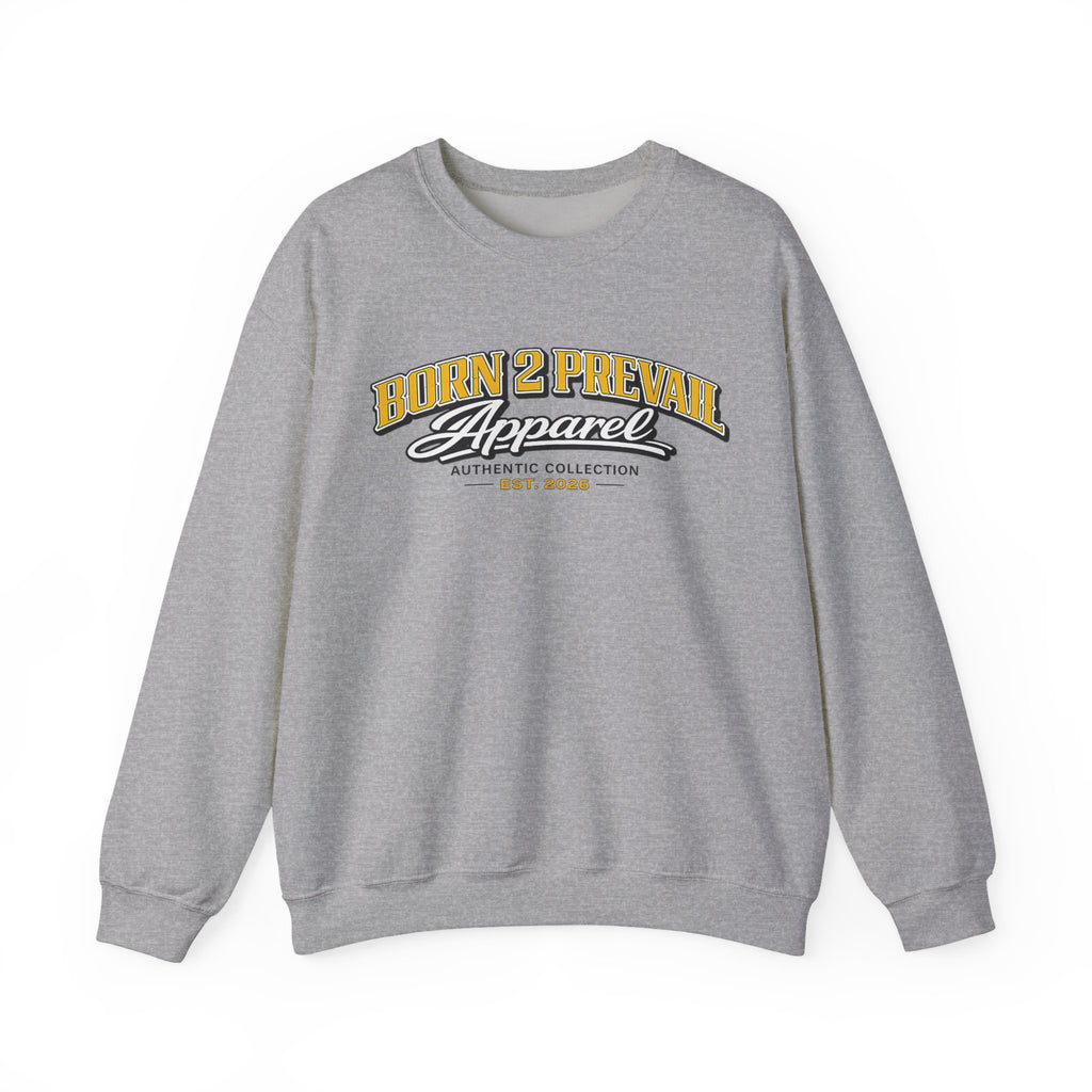 Born 2 Prevail Apparel Crewneck Sweatshirt – Vintage Athletic Logo Pullover
