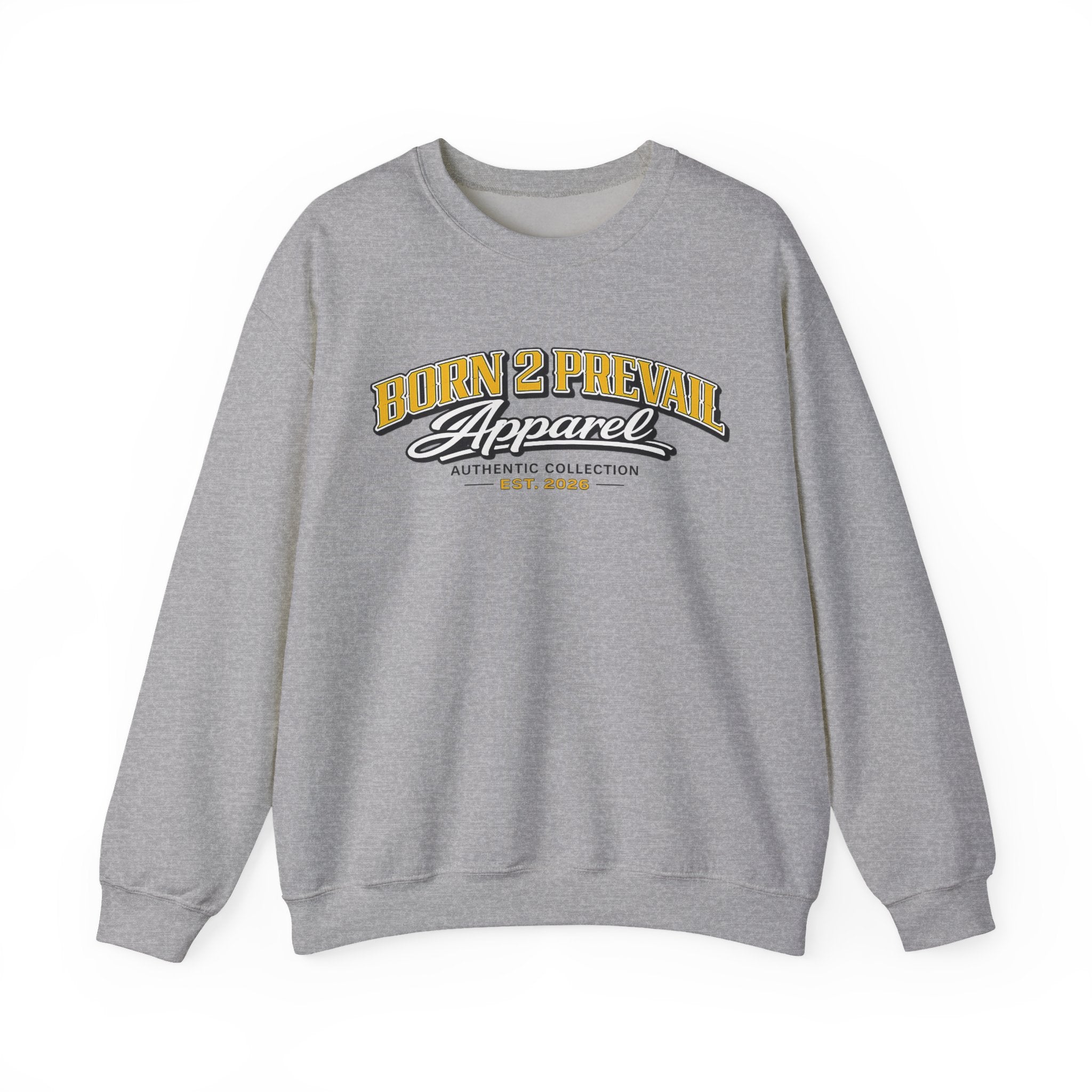 Born 2 Prevail Apparel Crewneck Sweatshirt – Vintage Athletic Logo Pullover