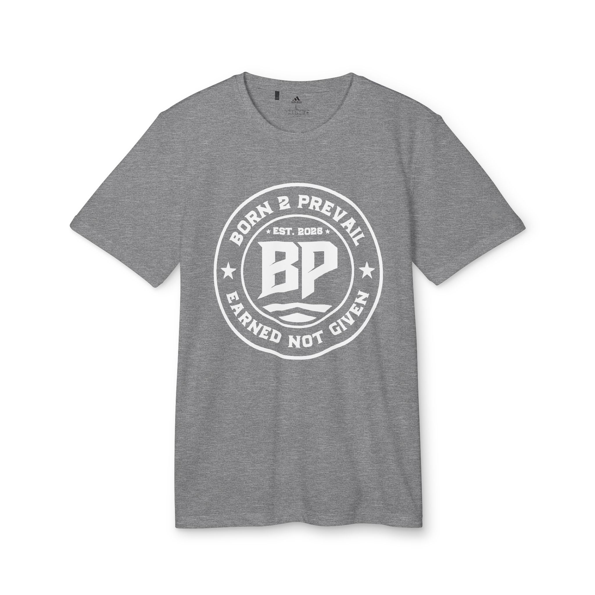 BP Seal Graphic T-Shirt — Casual Athletic Tee with "BP" Stamp