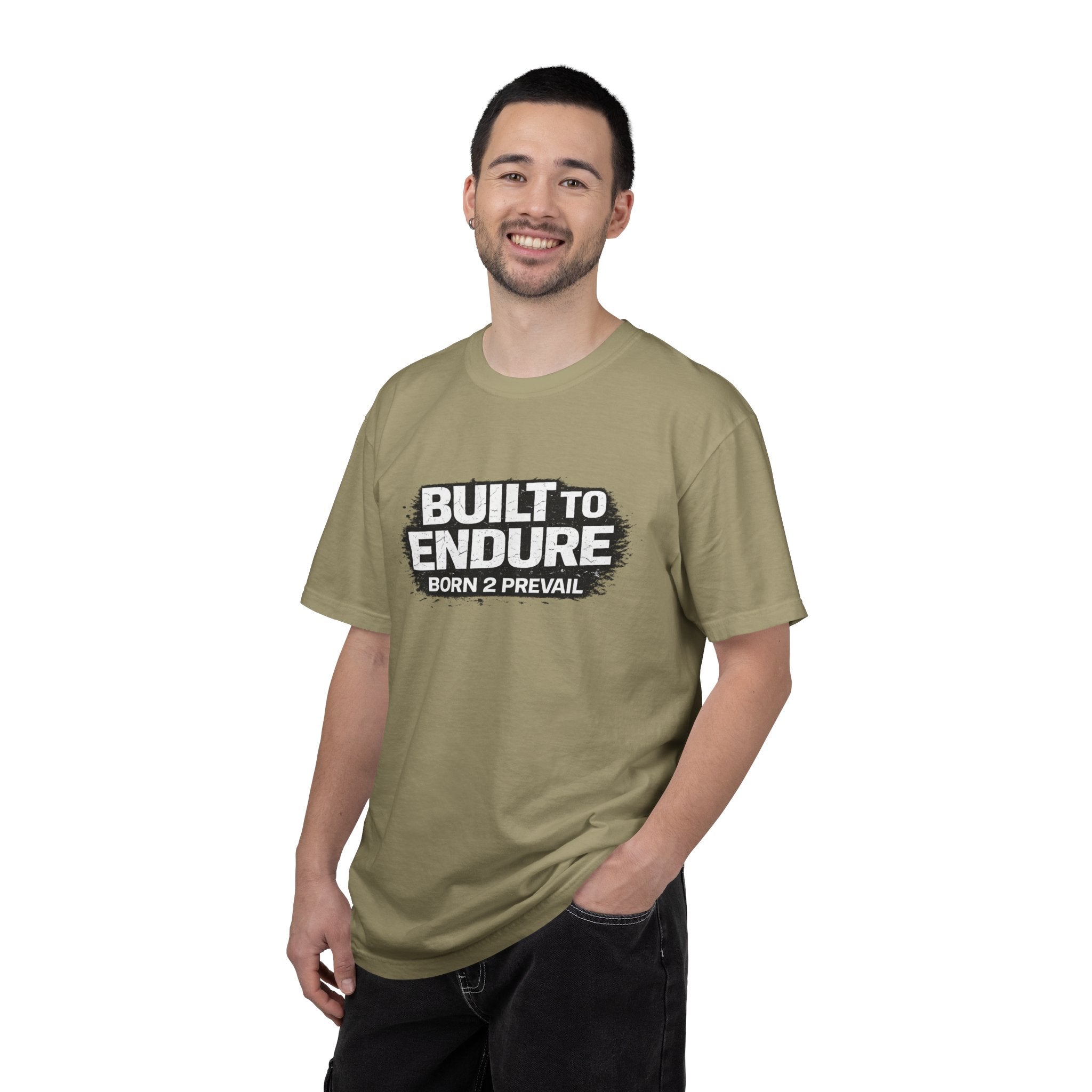 Built to Endure T-Shirt — "Born 2 Prevail" Motivational Graphic Tee