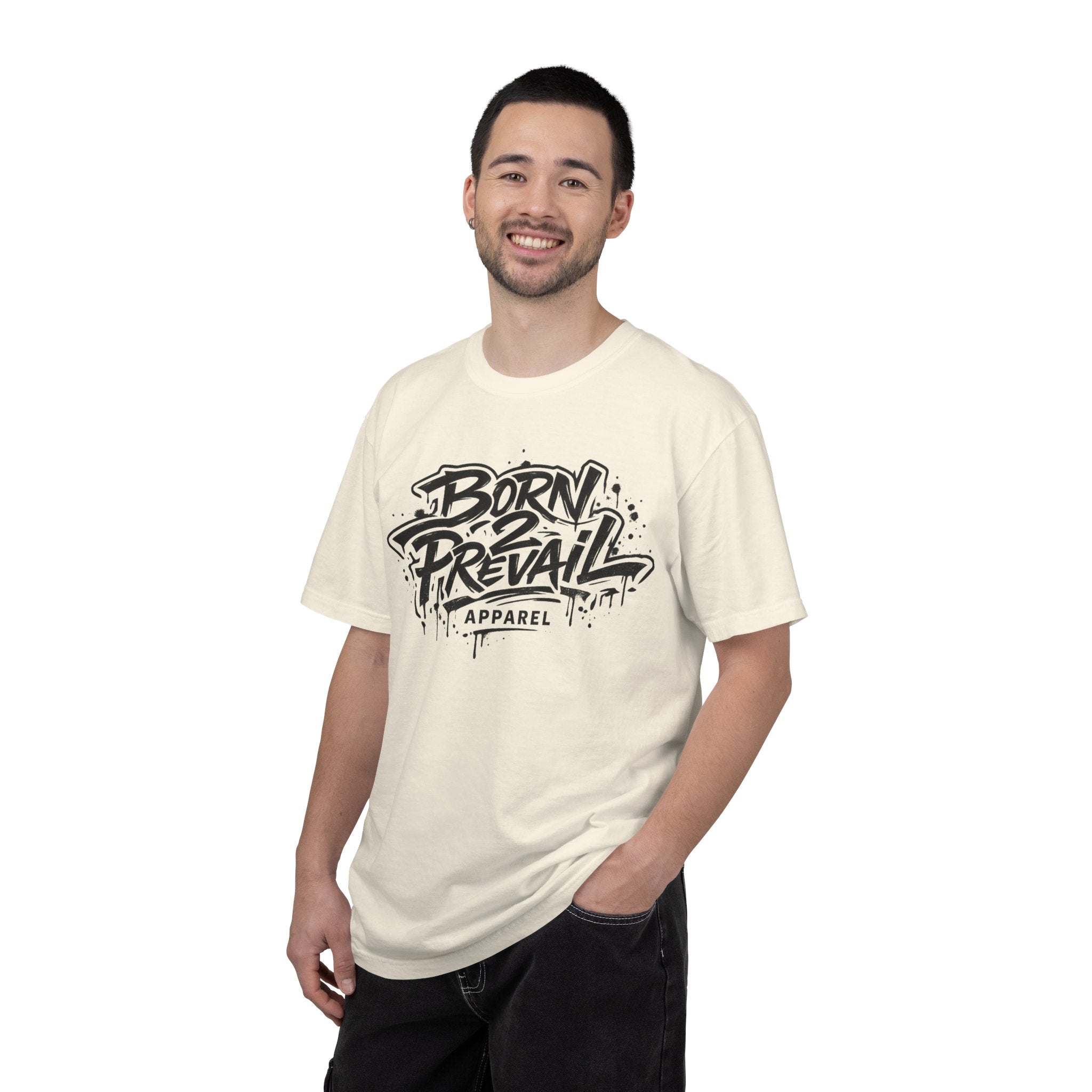 Born to Prevail Graphic Tee — Streetwear Motivational White T‑Shirt