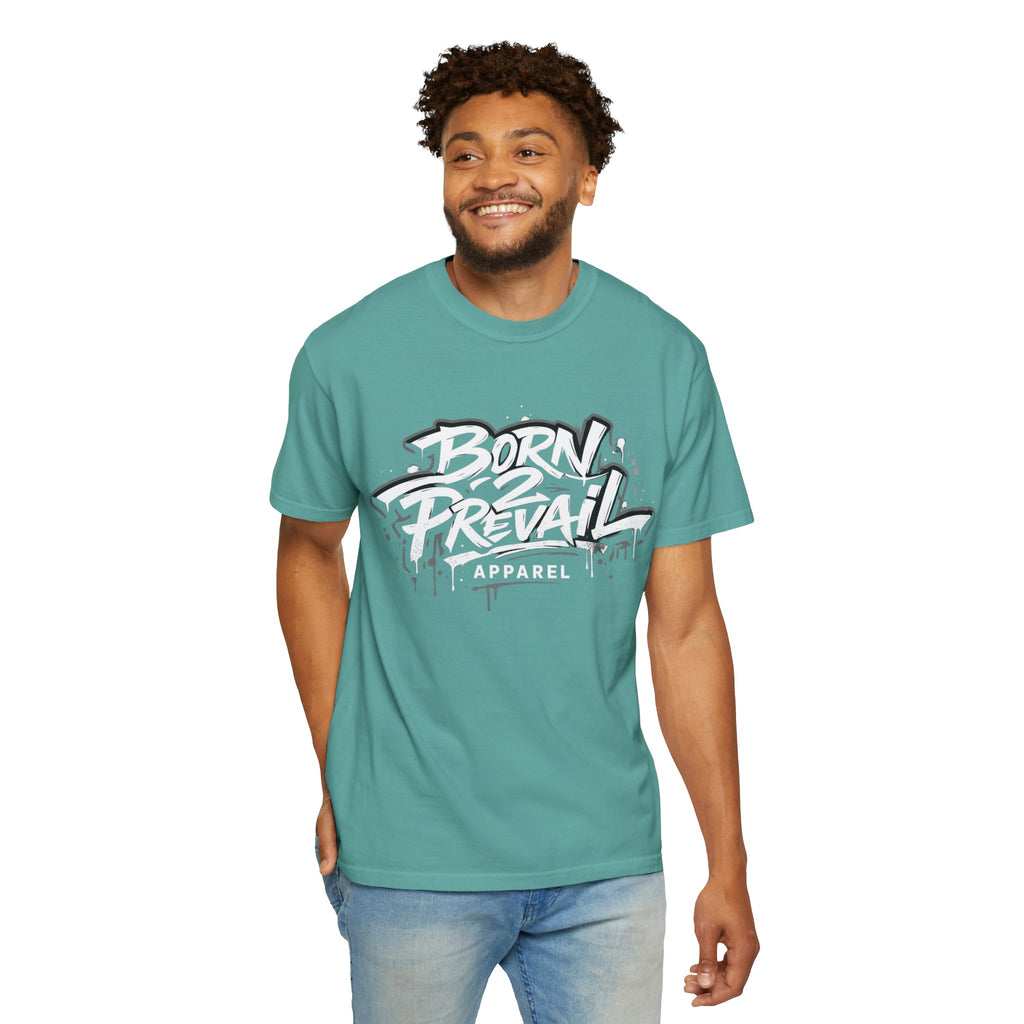 Born 2 Prevail Apparel T-Shirt — Vintage Garment-Dyed Streetwear Tee