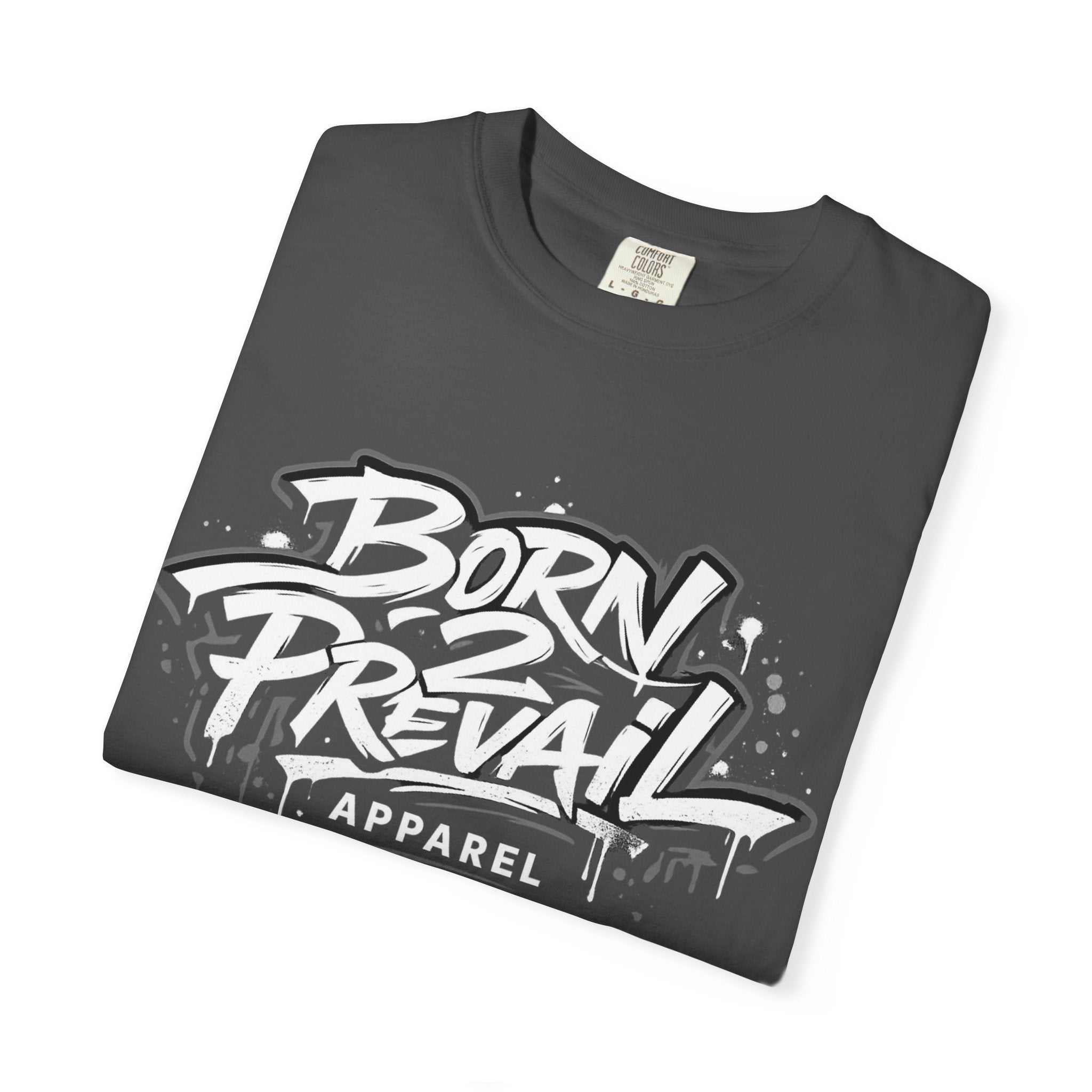 Born 2 Prevail Apparel T-Shirt — Vintage Garment-Dyed Streetwear Tee