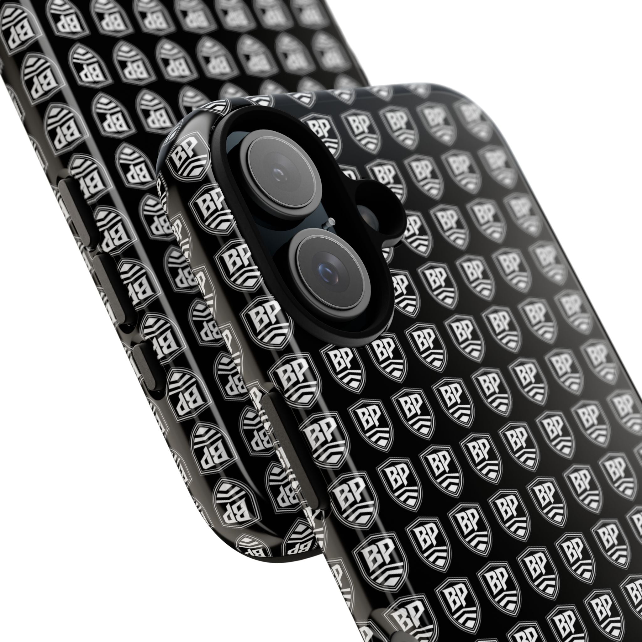 Phone Case — Black Shield Pattern Tough Protective Case
