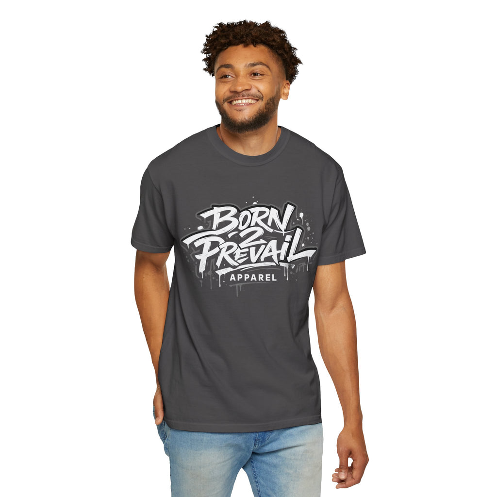 Born 2 Prevail Apparel T-Shirt — Vintage Garment-Dyed Streetwear Tee